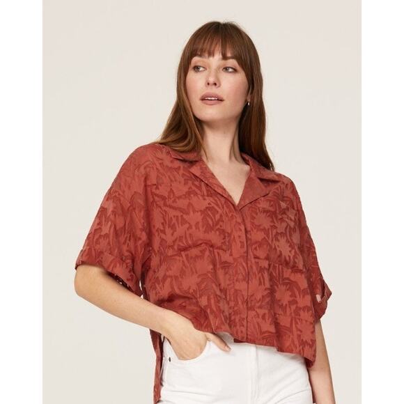 Ted Baker Boxy Short Sleeve Top Rust Orange Designer Casual Chic Size 0 (U.S. 2) - Picture 1 of 10